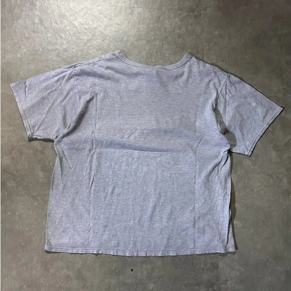 90's Vintage Kansas Jayhawk Basketball Champion Heather Grey T-Shirt -XL - Picture 5 of 5